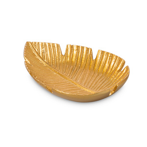 Plateau à feuilles en aluminium au meilleur design unique Plateau de service en aluminium doré Pièce maîtresse décorative pour fruits - Product Image 5