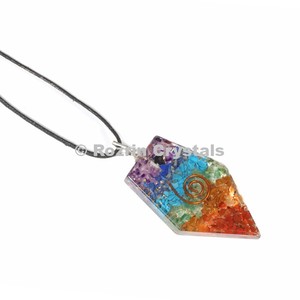 Affordable Chakra <b>Orgonite</b> Arrow Pendant - Product Image 1