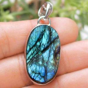 Pendentif en pierre naturelle 925 argent sterling, collier de haute qualité, pierres précieuses - Product Image 5