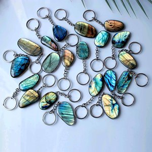 Llavero de cristal con soporte para piedras preciosas, llavero de piedra curativa con engaste de bisel, dije de cocodrilo |   Accesorio Decorativo de Regalo Espiritual con Energía de Chakra - Product Image 1