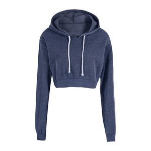 2025 custom wholesale hot long sleeve Lady <b>sexy</b> <b>cropped</b> hoodies women <b>Top</b> pullover hoodie - Product Image 1