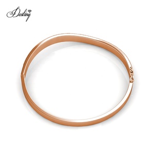Pulsera de Plata 925 con Baño de Oro de 18k y Circonitas Cúbicas de Diseño Elegante, Brazalete Brillante con Ondas para Mujer, Joyería <span class=keywords><strong>Destiny</strong></span> - Product Image 3