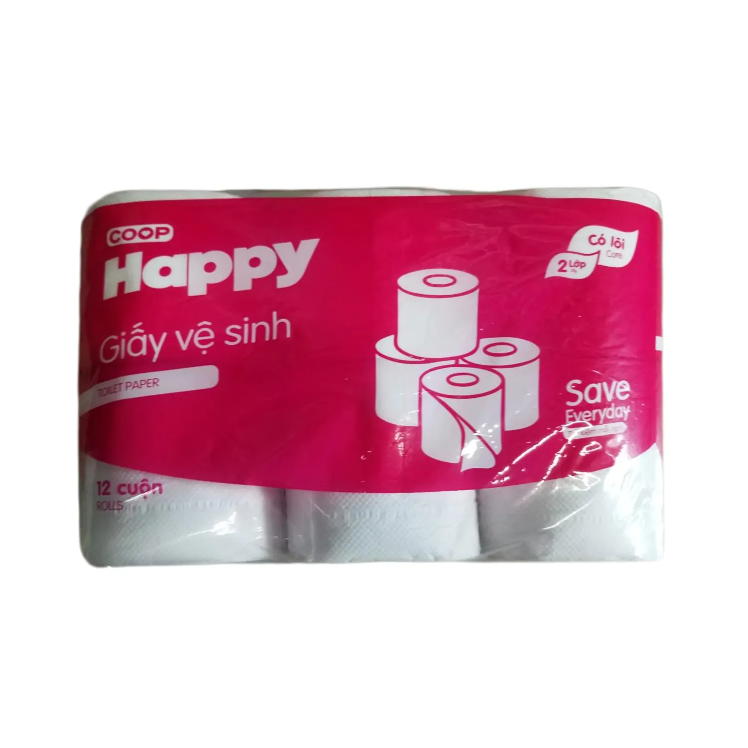 Gelukkig Toiletpapier Badkamer Tissue 2 Ply Laag X12