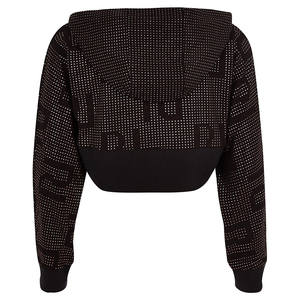 เสื้อฮู้ดครอปท็อปผ้าฟลีซคุณภาพสูงแบบสวมใส่สบายสำหรับฤดูหนาว ขายส่ง ปรับแต่งได้ พร้อมโลโก้ด้านหน้า - Product Image 2