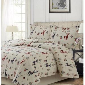 Ensemble de lit en coton biologique 100% d'Inde housses de couette de couleur blanche imprimées certifiées GOTS literie en lin de coton biologique - Product Image 2