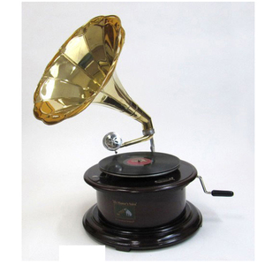 Reproductor de música con bocina de latón, aspecto Vintage, gramófono, suministros directos de fábrica, reproductor de discos clásicos - Product Image 3