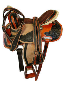 ชุดอานม้าหนังแท้แบบพรีเมี่ยมสำหรับแข่งม้าแบบตะวันตกมีหลายขนาด14 "-18" มีหลายสีให้เลือก - Product Image 2