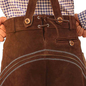 กางเกงขาสั้นหนังเยอรมันสำหรับผู้ชายสีน้ำตาลถนนสวมใส่สบายบาวาเรียกางเกงขาสั้นที่กำหนดเองสำหรับเยาวชนและผู้ใหญ่ - Product Image 3