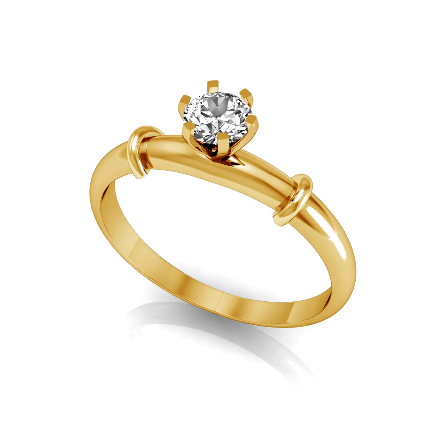 Natural Diamond Solitaire Engagement & Wedding Ring Made in Real 18K Solid Gold Fine Jewelry Manufacturer & Supplier From India