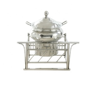 Ensemble de chauffe-plats en acier inoxydable pour buffet plat de service rond pour réchauffer les aliments pour les fêtes de mariage et les événements - Product Image 1