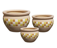 Pot de fleurs en argile céramique, pot de jardinière ou de bureau pour pot de décoration de fleurs en plastique