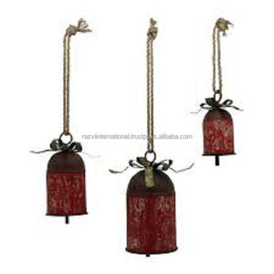 Campanas colgantes de Navidad de hierro de metal con recubrimiento de polvo blanco Decoraciones navideñas - Product Image 4