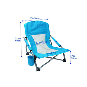 เก้าอี้ชายหาดพับได้เก้าอี้ตกปลาทำจากโลหะน้ำหนักเบาใช้กลางแจ้งพกพาสะดวกวัสดุออกแบบได้ตามต้องการ - Product Image 3