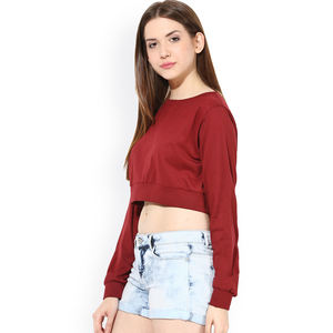 Logotipo personalizado rápido Sexy mujeres Crop Tops Casual Fit Fitness recortado Sudadera con capucha bordado al por mayor en blanco ajustado recortado con capucha para - Product Image 6