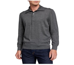 plain <b>black</b> shirt <b>men</b> long sleeve office uniform Slim Fit <b>Polo</b> T Shirt <b>Men</b> - Product Image 4