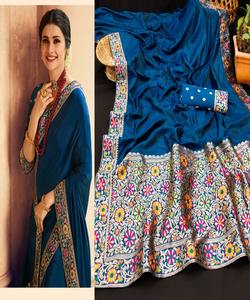 Banarasi Soie Jacquard Saree avec Chemisier Femmes Porter Dames Fête Festival Usage Quotidien Doux Coton Soie Sari En Gros Bas Prix Alphanumero - Product Image 3