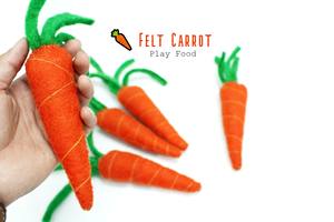Fournitures de Pâques en feutre - Carotte de Pâques de 26x6 cm - Carottes en feutre faites à la main - Décoration d'automne - Product Image 2