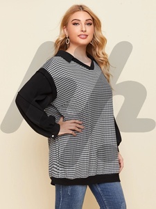 Huzaifa เสื้อสเวตเตอร์เปิดไหล่ของผู้หญิงลายฮาวด์ทูธวางไหล่มีคุณภาพระดับพรีเมียม - Product Image 6