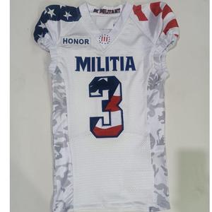 100%, aparejos de fútbol americano transpirables de secado rápido hechos a medida, logotipo bordado de número de nombre de sarga, Fútbol personalizado de talla grande - Product Image 1