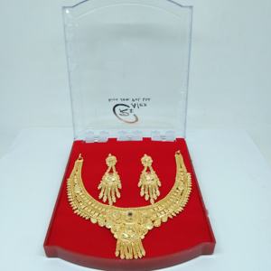 Juego de Collar chapado en oro para mujeres y niñas, diseño Simple de 18k - Product Image 2