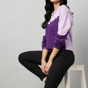 Newest Design Fashion Style Sexy <b>Crop</b> <b>Top</b> Hoodie for Women Latest Design Long Sleeve <b>Crop</b> <b>Top</b> Hoodie - Product Image 4