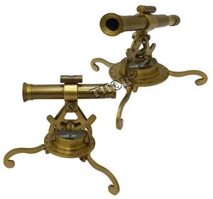 Latón antiguo Alidade telescopio y brújula trípode binoculares Hogar y Oficina Decoración trabajo latón Alidate - Product Image 1