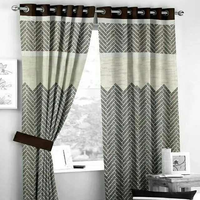 Simple designs 100% polyester fabric with piece dyed door window curtain