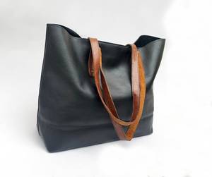 Black Leather Tote Bag for Women Purse Large Work Shoulder Bag SALE Handbag Laptop Bag Women Gift for Her Bridesmaid Mother Wife - Product Image 1