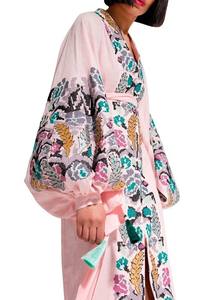 Robe d'hiver indienne, femme à manches longues, bouffantes et élégantes, col en v, brodée à la main avec ceinture, nouvelle collection - Product Image 3