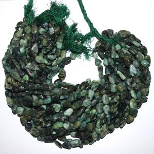 Prix de gros : Pépites d'émeraude naturelle, perles de pierres précieuses irrégulières, taille 7-12mm, brin de 13 pouces, Rajasthan Maryam Exports pour le bricolage - Product Image 2