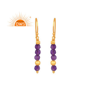 Nouveauté 2026 : Boucles d'oreilles pendantes en argent sterling avec améthyste naturelle pour femme - Fabricant de bijoux - Product Image 1