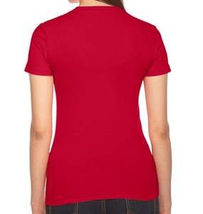 T-shirt rouge à manches courtes et col rond pour femmes,, maillot blanc, couleurs et tailles personnalisées - Product Image 2