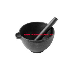 Mortero pequeño redondo y Maja de hierro fundido hecho con diseño personalizado Kichen usado y Hotel y Spa usados - Product Image 2