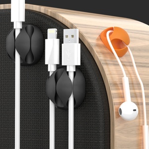 New Silicone bàn Cáp chủ USB sạc dây quản lý dây cáp clip chủ phổ biến thuận tiện đen đỏ màu xanh lá cây hoặc tùy chỉnh - Product Image 5