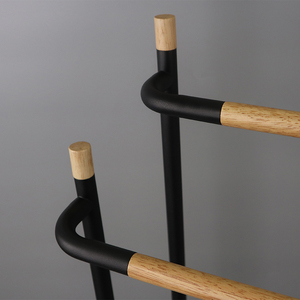 Porte-serviettes noir avec deux barres, support pour serviettes en aluminium - Product Image 3