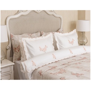 Embroidery Baby Pink Flower Design Duvet Bedding Set High Quality Cotton Duvet Covers <b>Pillowcases</b> for Home Hotel Wedding - Product Image 4