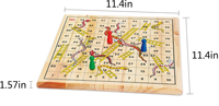 Jeu de société éducatif en bois Ludo Serpents et Échelles, coins carrés, coffret cadeau, lot de 2, pour enfants et famille, design personnalisé, portable
