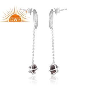 Pendiente de plata de ley fina Herkimer Diamond Long Drop Fancy Joyería de piedras preciosas para mujer Regalo para ella - Product Image 1