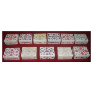 Cajas de Regalo Rectangulares de Nácar Puro Coloridas con Incrustaciones de Mármol Blanco Puro para Venta al por Mayor - Product Image 1