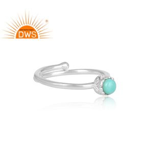 Bague en pierre précieuse naturelle, argent bleu ciel, zircon, fabrication de bijoux faits à la main, vente en gros - Product Image 3