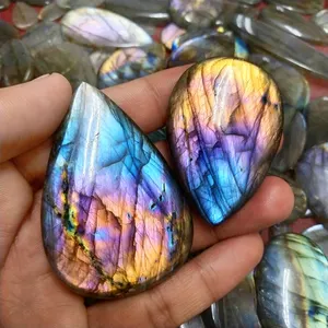 Cabochon en pierre précieuse naturelle, plateau de boucles d'oreilles noires en labradorite, bague murale, grande pierre de lune en argent 925, 925 - Product Image 1