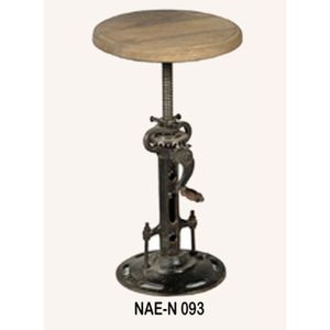 Industrial Vintage Cast Iron Metal <b>Adjustable</b> Height <b>Stool</b> Wooden Seat Handmade Farmhouse Apartment Fabric Ottoman Home - Product Image 1