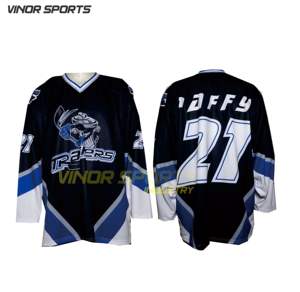 Camiseta de Hockey sobre hielo con sublimación, diseño personalizado, barata, 100 poliéster, bordado, Unisex, OEM, personalizado - Product Image 3