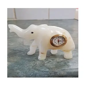 Horloge d'éléphant en Onyx rose, meilleur prix en gros