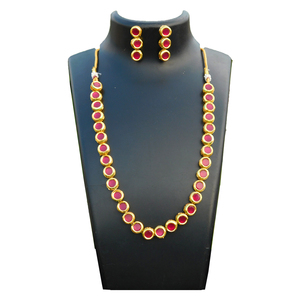 สร้อยคอทองเหลือง Kundan สำหรับผู้หญิงและเด็กหญิง,สไตล์อินเดียโบราณดีไซน์ล่าสุด - Product Image 2