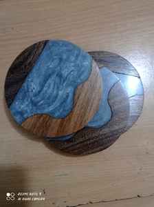 ไม้และเรซิ่นสีขาว Coasters สำหรับตกแต่งบ้านของขวัญ - Product Image 5