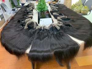 Perruque Remy à lace transparente pour femmes noires, EXTENSION de cheveux humains vierges lisses de haute qualité, prix en gros - Product Image 3