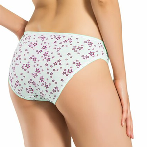 Culottes de bikini taille basse sexy en coton biologique 100% imprimé pour femmes, logo personnalisé, service OEM, respirant, antibactérien - Product Image 5