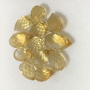 Citrine naturelle à facettes damier coupe gouttes pierre précieuse jaune pour la fabrication de bijoux pierres précieuses en vrac - Product Image 1