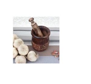 Mortero y Maja de Madera de 4 Pulgadas para Triturar Ajo Manualmente, Especias y Alimentos, Producto Pulido y en Oferta - Product Image 5